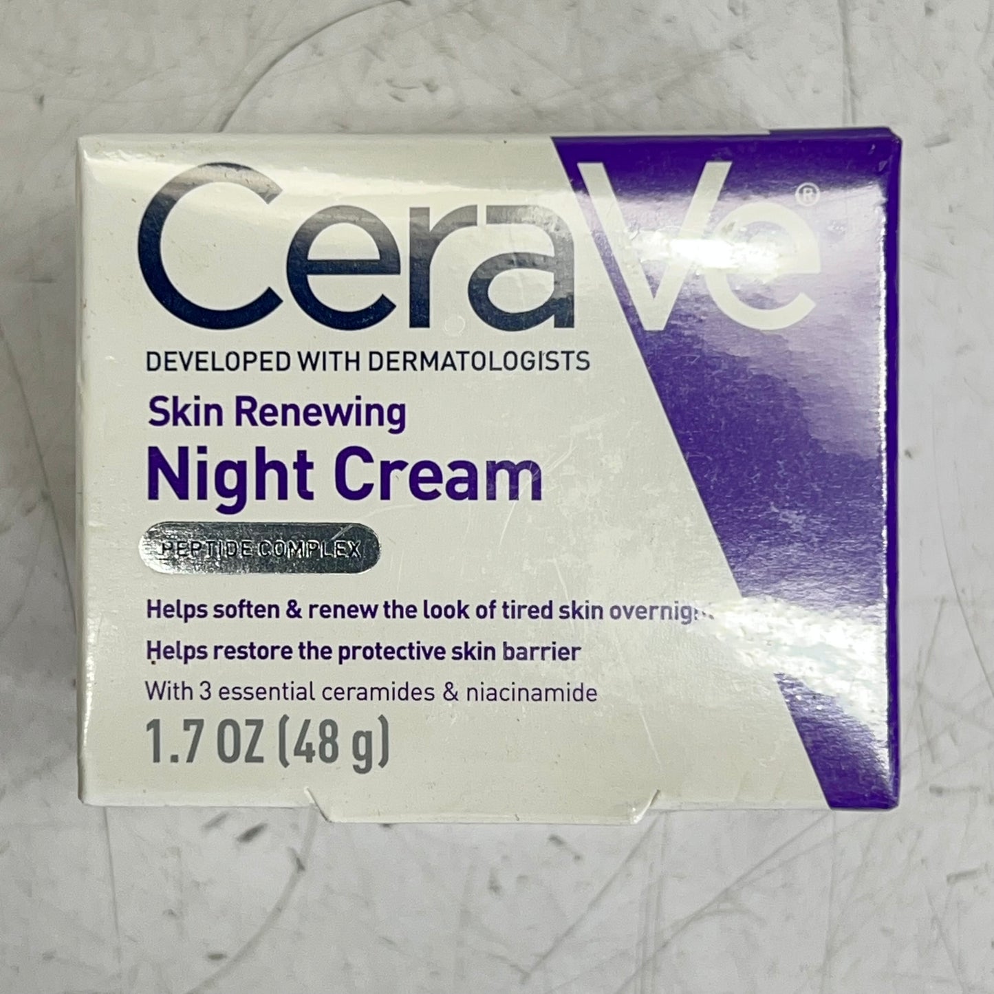 CERAVE Skin Renewing Night Cream Peptide Complex All Skin Types 1.7oz White BB 08/27