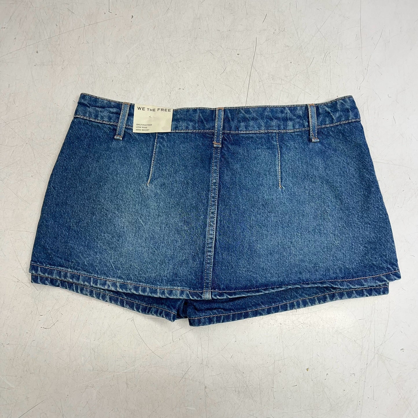 FREE PEOPLE  Gallivanting Peekaboo Skort Women's Sz 28 Blue Rebel OB1904070