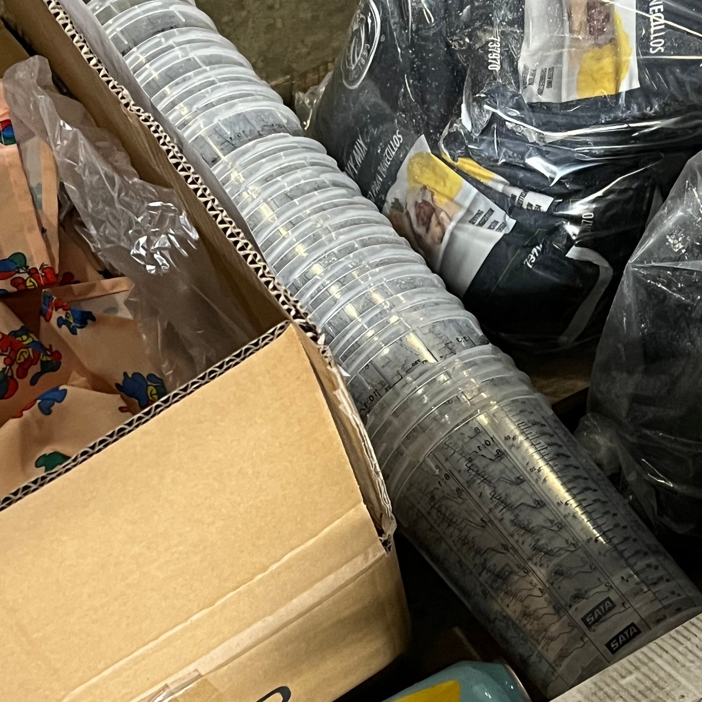 ZA@ Pallet of MIXED CLEANERS, KIDS MEDICAL ROBES, CHOCOLATE MILK, SUGAR, GRAVY MIX & MORE (AS-IS)