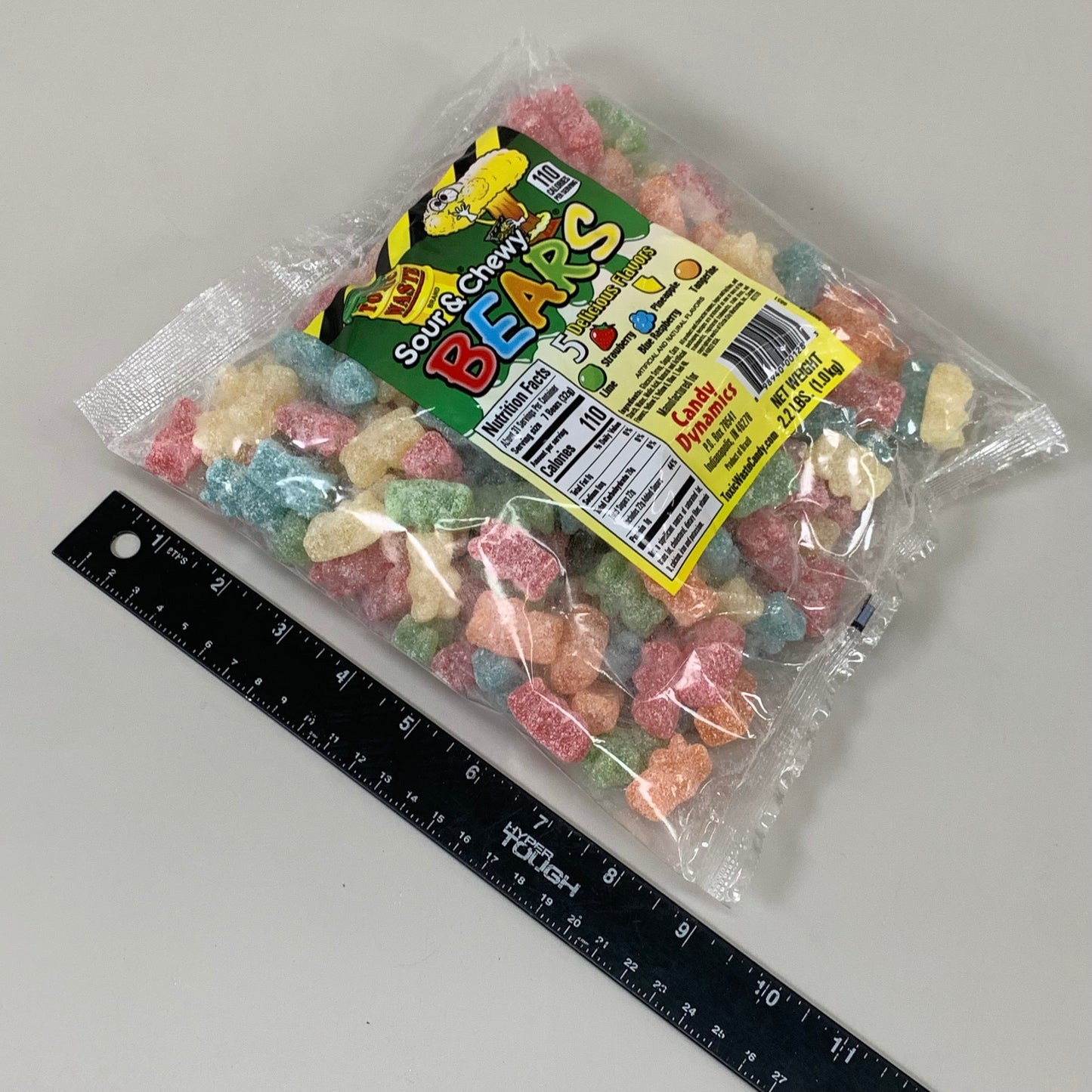 ZA@ TOXIC WASTE (2.2LBS BAG) Sour & Chewy Candy Bears 5 Assorted Flavors BB 03/2024