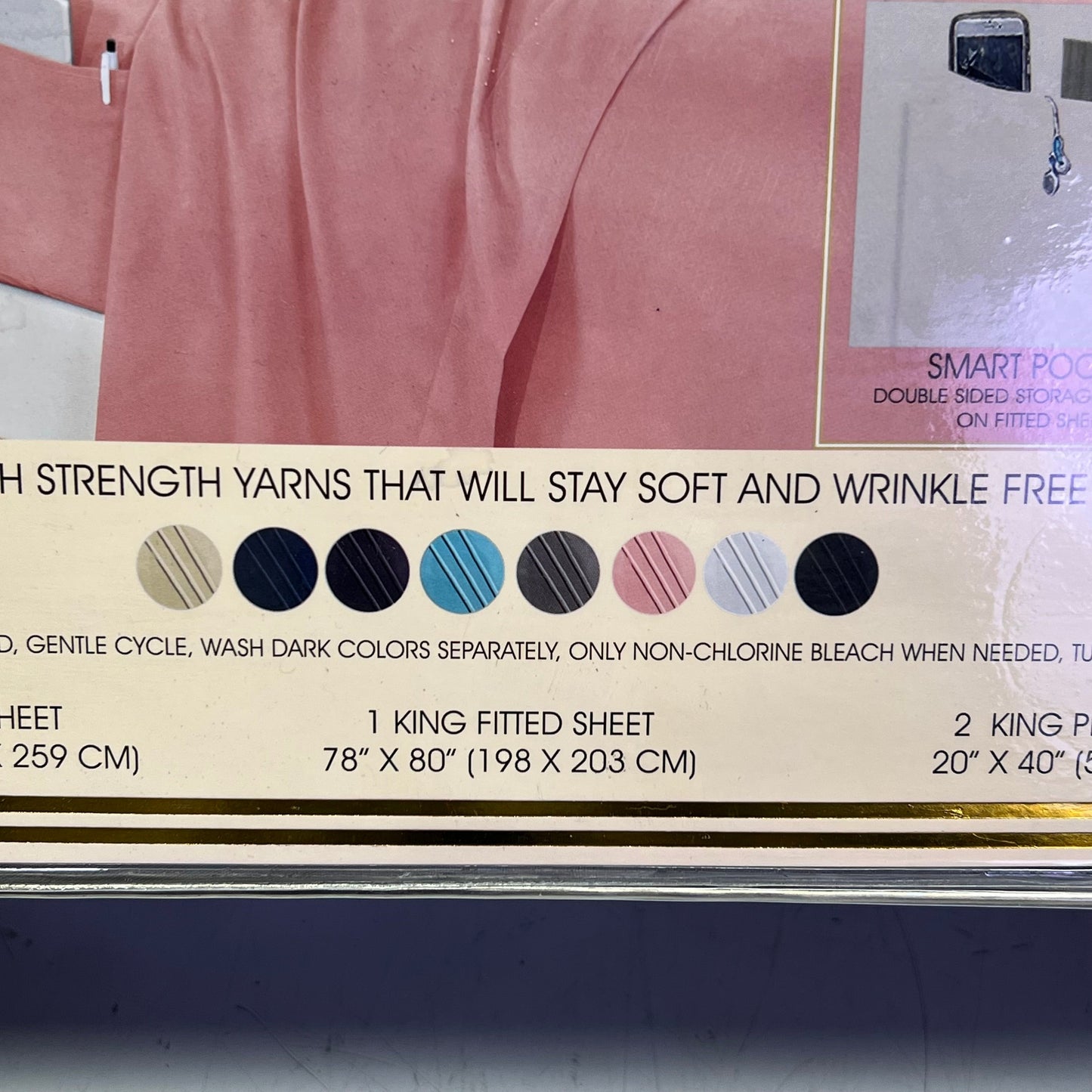 ZA@ ELEGANT COMFORT (6 PIECE SET) 1500 Thread Count Bed Sheets Box Stitching Design King Gray E