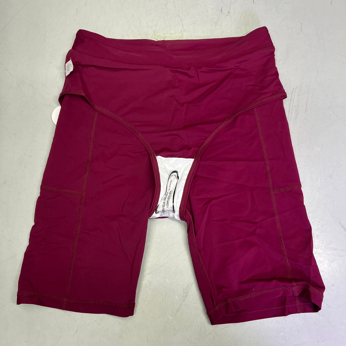 ATTRACO High Waisted Board Shorts Swimwear W/ Pockets UPF 50+ Women's Sz M Wine