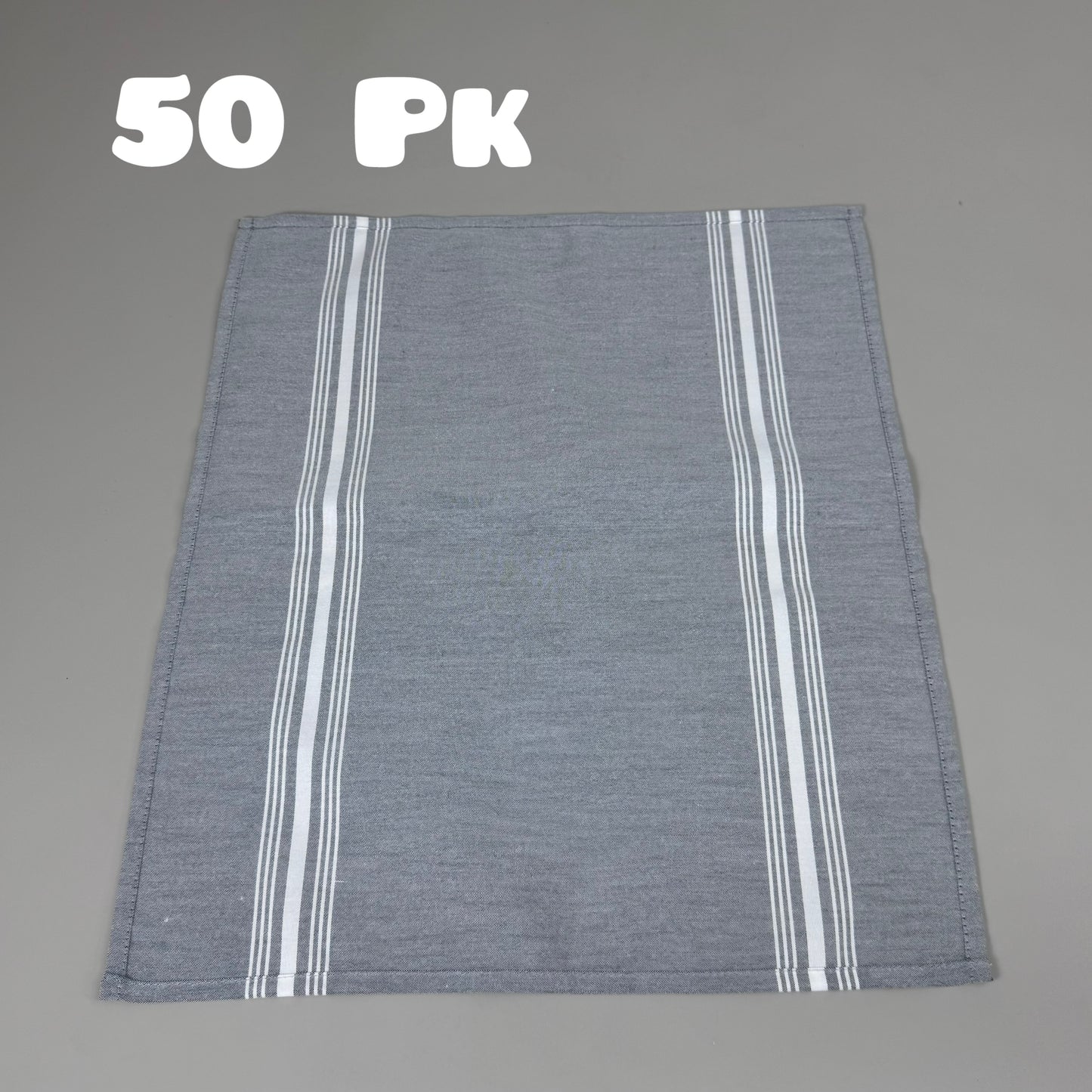 HELLENA FASHION (50 PACK) Cloth Napkins Grey w/ White Stripes Sz 20X20 NP0099