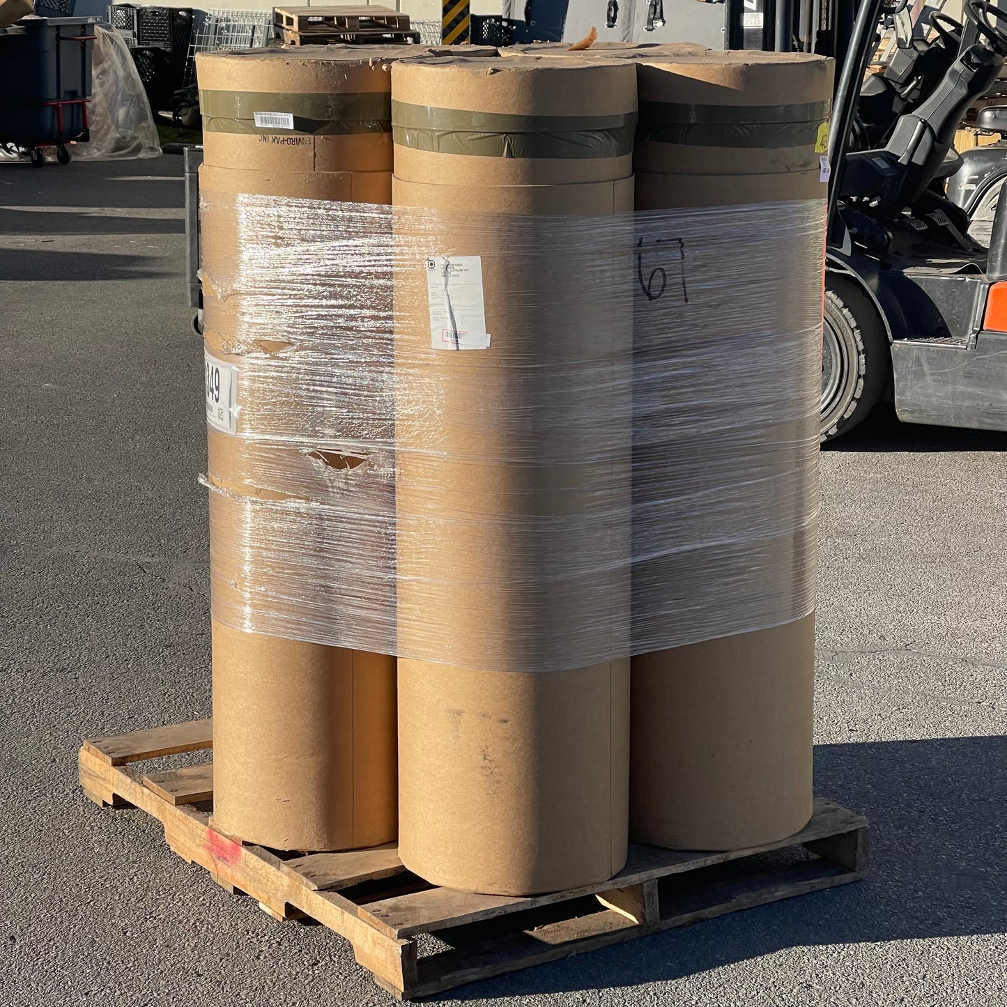 ZA@ Pallet of ENVIRO-PAK Fibre Drums 55” X 16” (AS-IS)