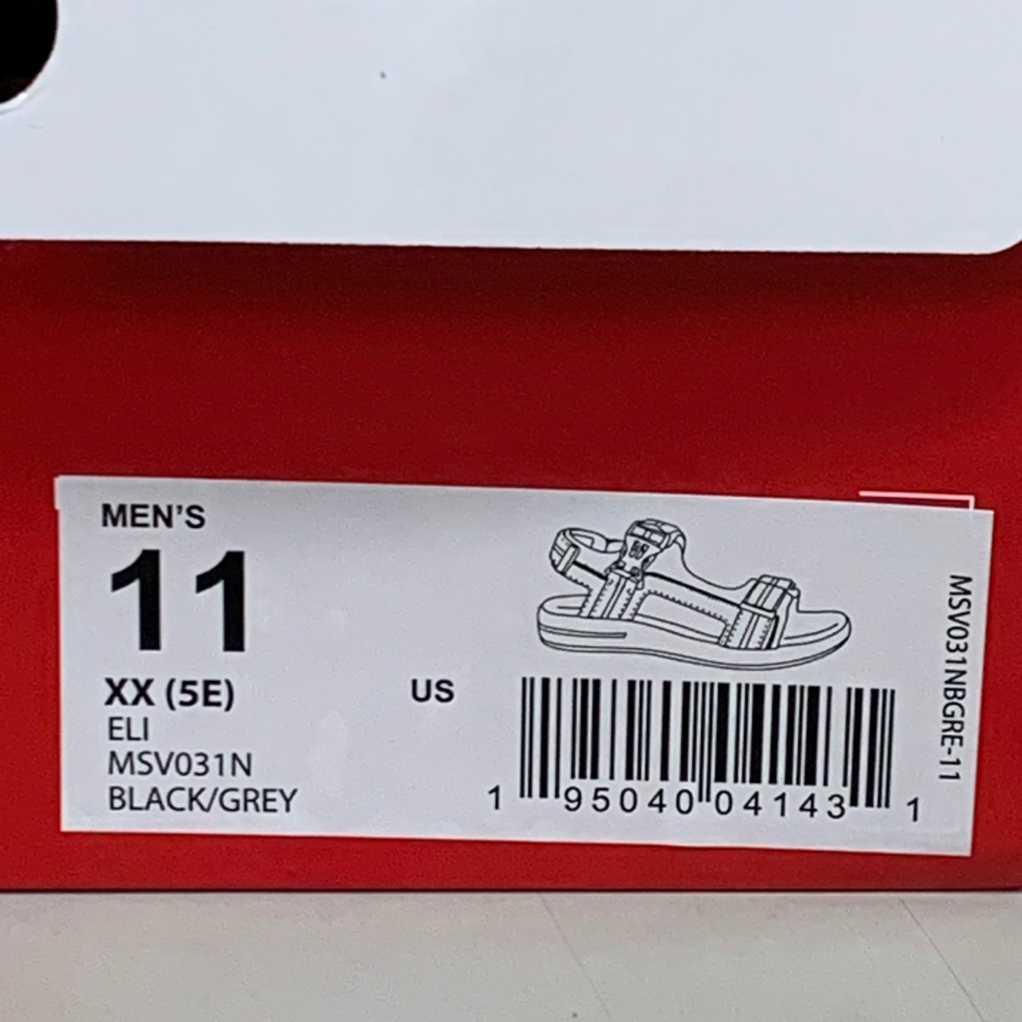 PROPET Eli Comfort Sandals XX(5E) Men's SZ 11 Black/Grey MSV031NBGRE-11