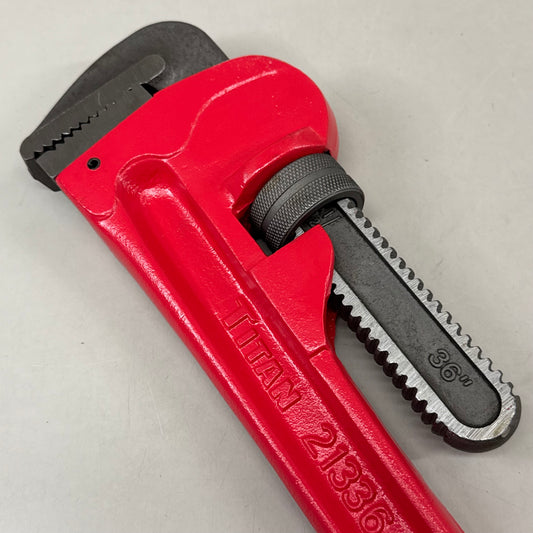 TITAN Large Heavy-Duty Straight Pipe Wrench 36" Red 21336