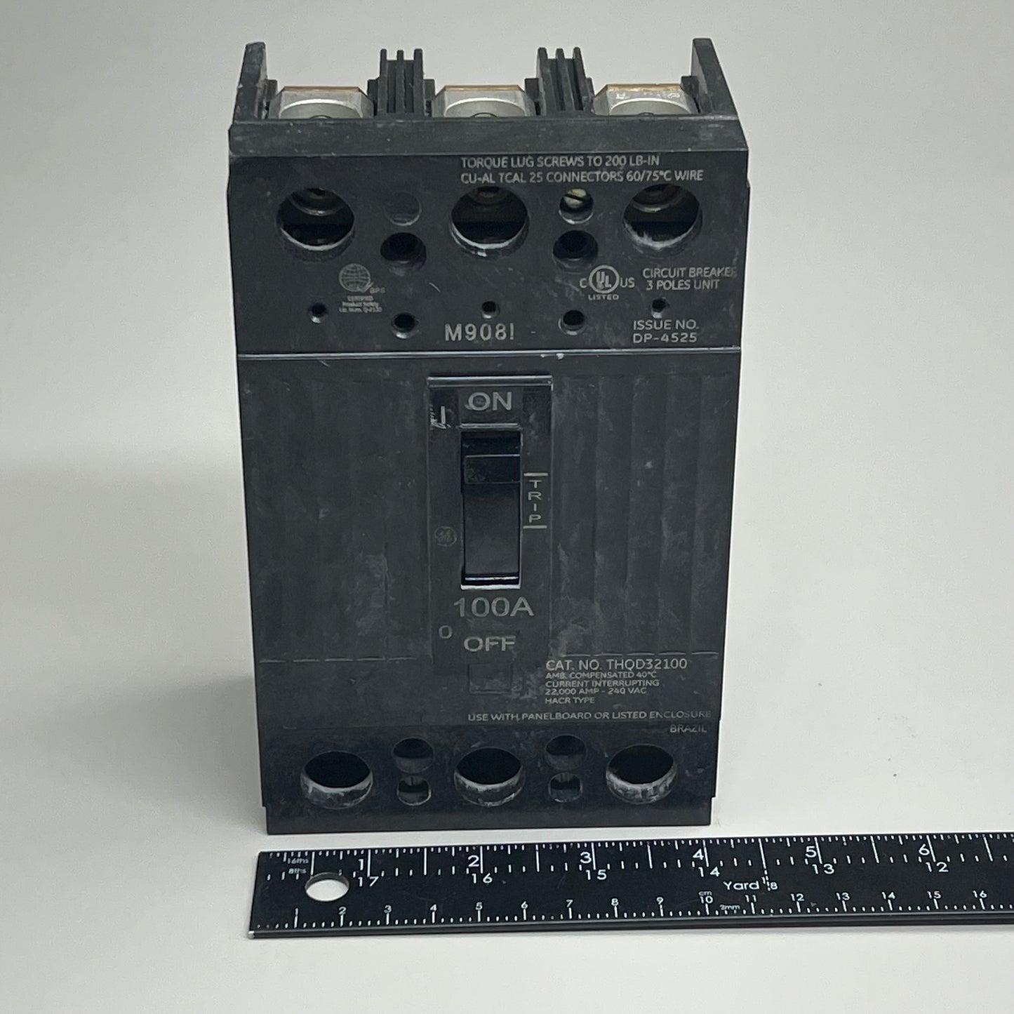 General Electric Molded Case Circuit Breaker Feed-Thru 100 Amp THQD32100WL