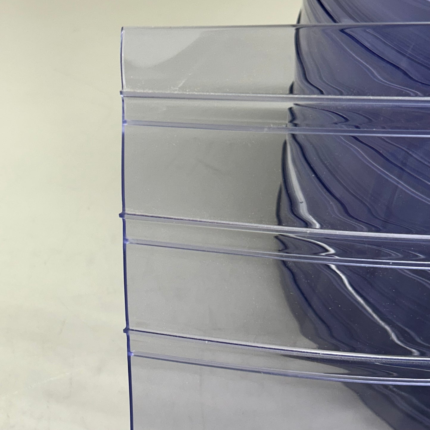 Bulk Roll Of Ribbed Flexible PVC Material 100' Blue Tint