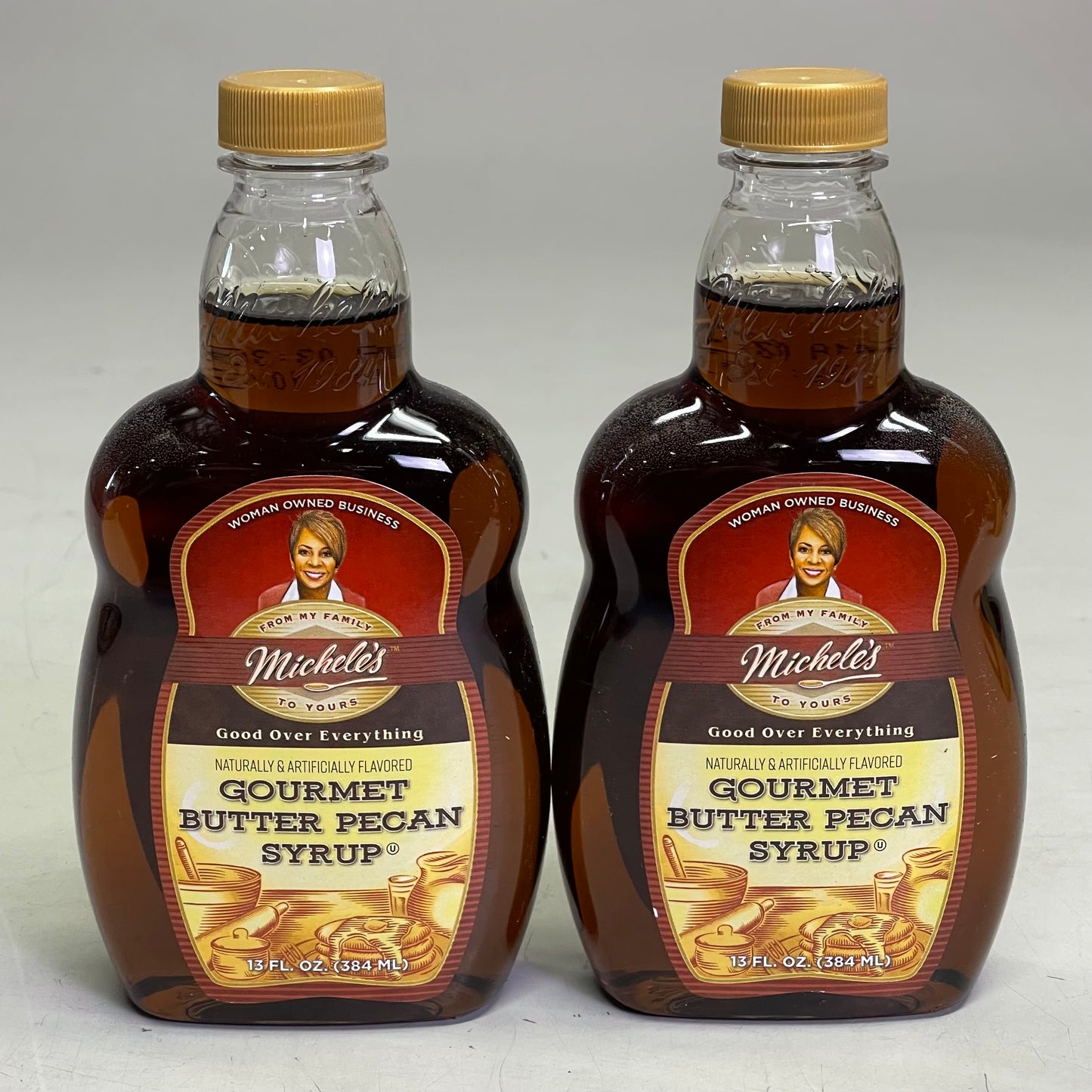 MICHELE'S (2 PACK) Gourmet Butter Pecan Pancake Syrup 13 fl oz Each BB 10/26