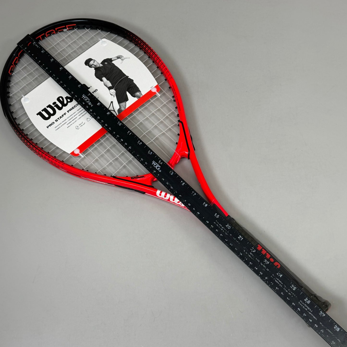 WILSON Pro Staff Precision XL 110 Adult Tennis Racquet Sz 4 3/8 110 Sq In 10.9 oz Red/Black WR080320U3