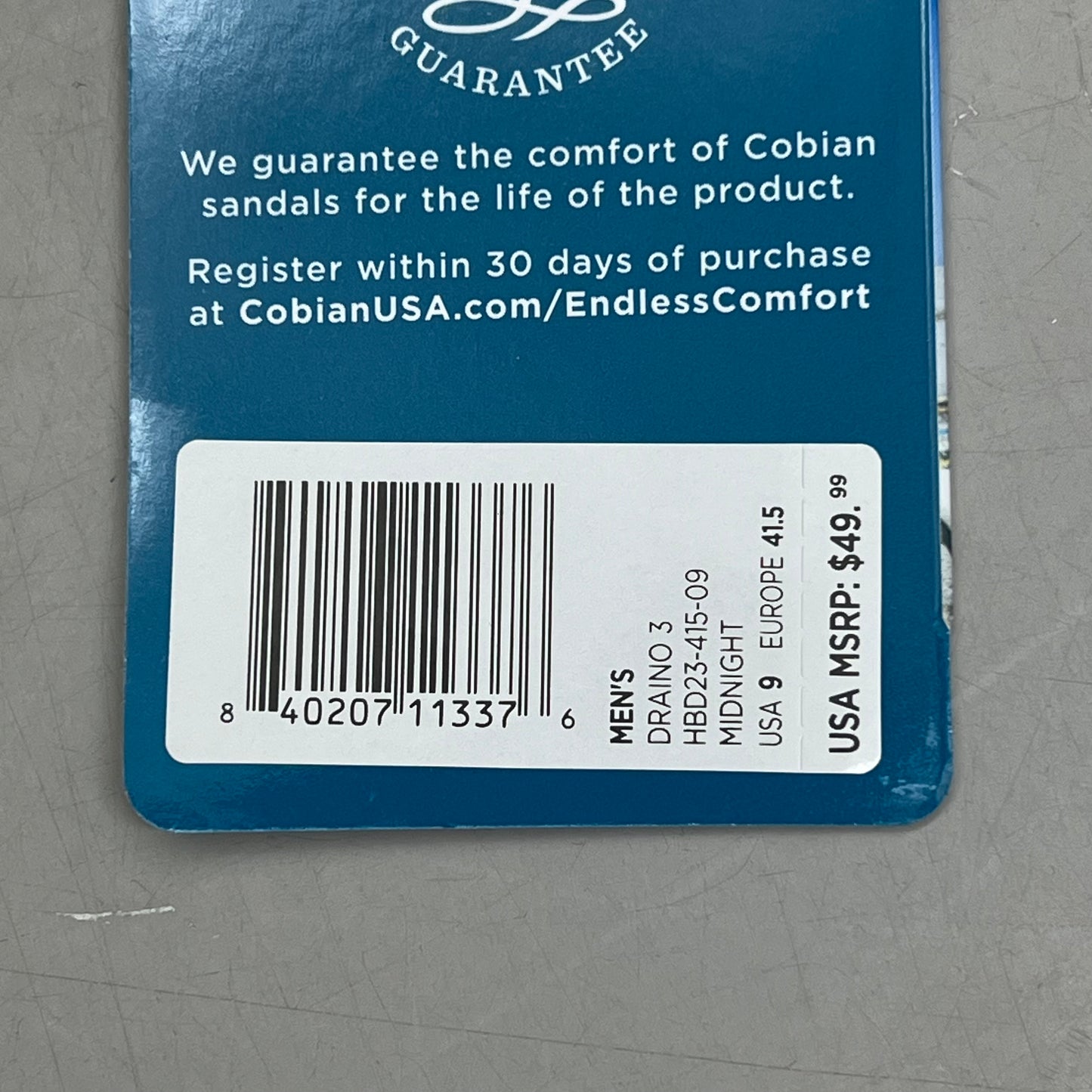 COBIAN Draino 3 Water Friendly Sandal's Men's Sz 9, EU 41.5 Midnight HBD23-415-9