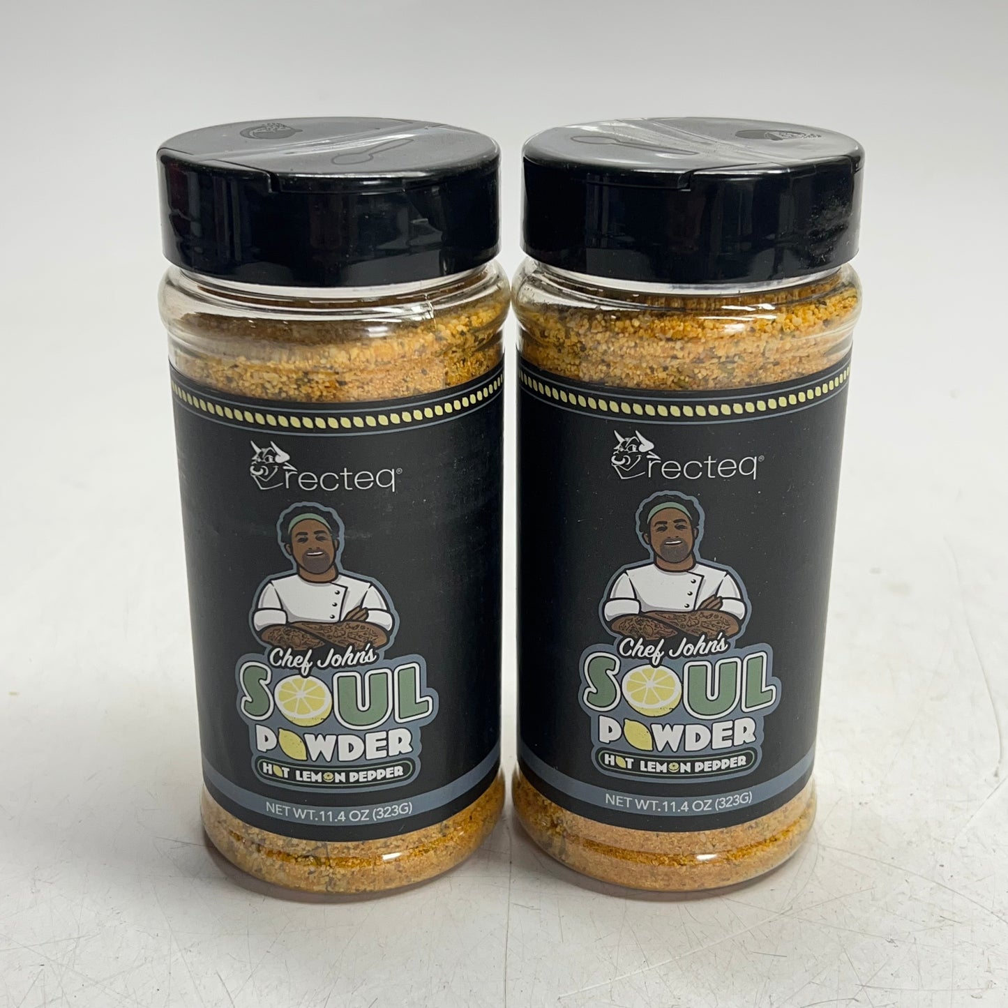 RECTEQ Chef Jhon's Soul Powder Rub Hot Lemon Pepper Seasoning  11.4 oz BB 09/27