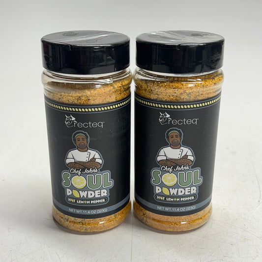 RECTEQ Chef Jhon's Soul Powder Rub Hot Lemon Pepper Seasoning  11.4 oz BB 09/27