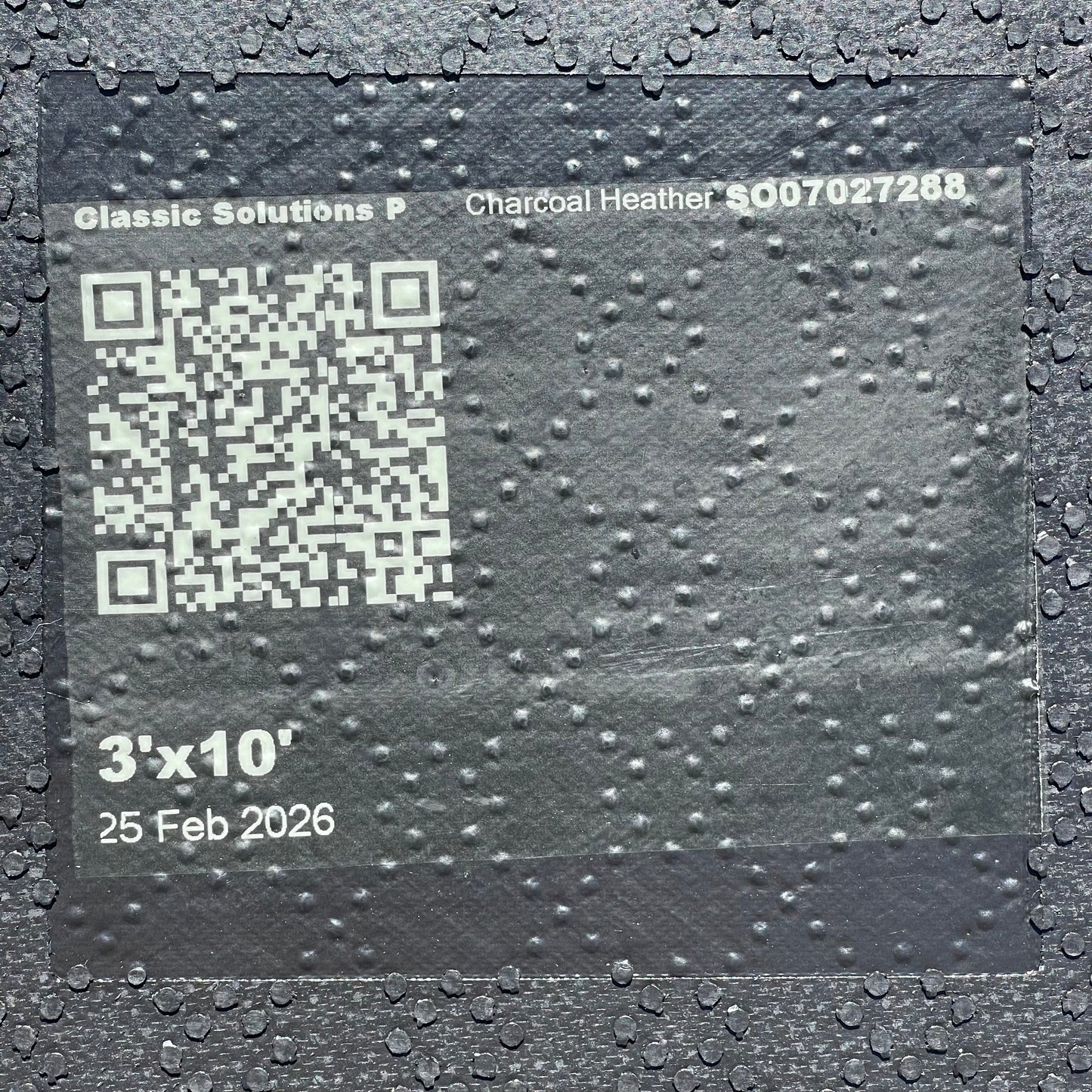 Z@ CLASSIC SOLUTIONS Floor Mat 3’x10’ Charcoal Heather S007027288 (New)