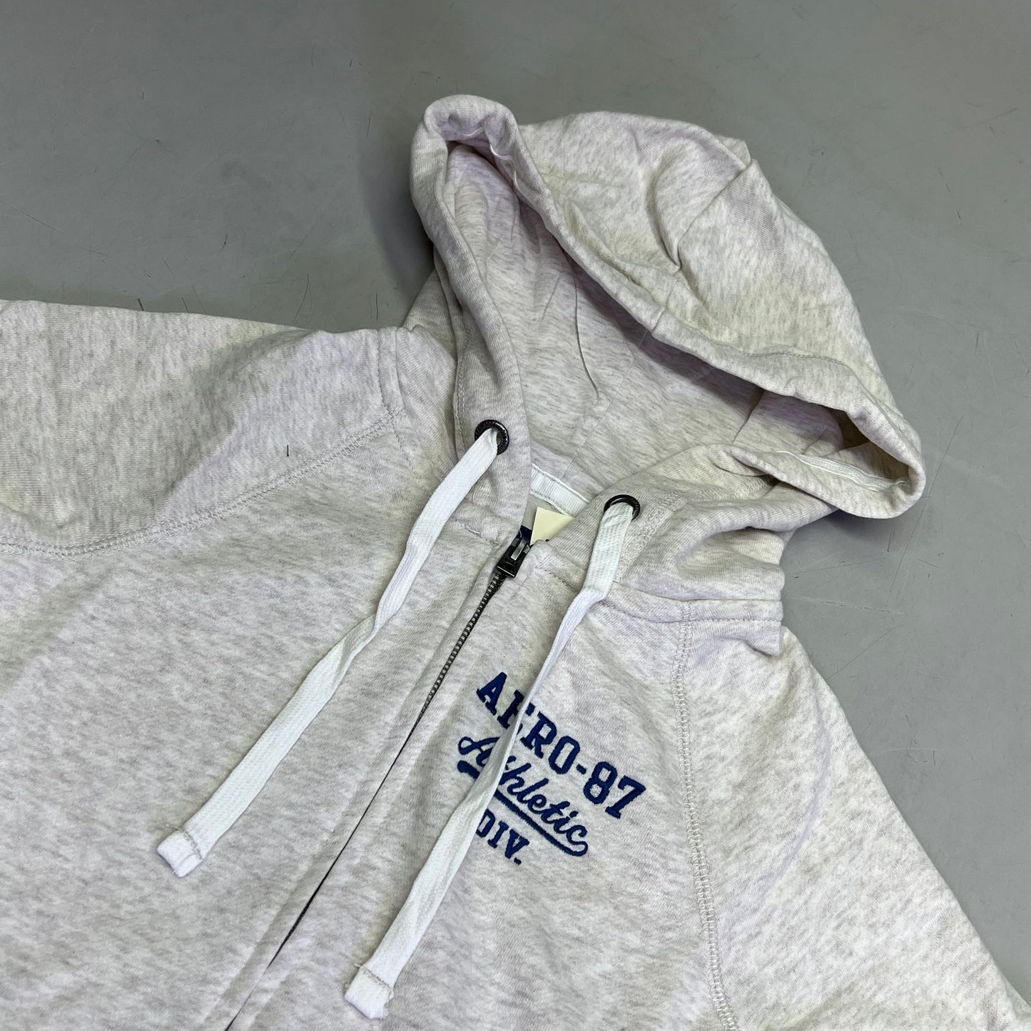 AEROPOSTLE Aero-87 Athletic Full Zip Fleece Hoodie Women's Sz XS Crème