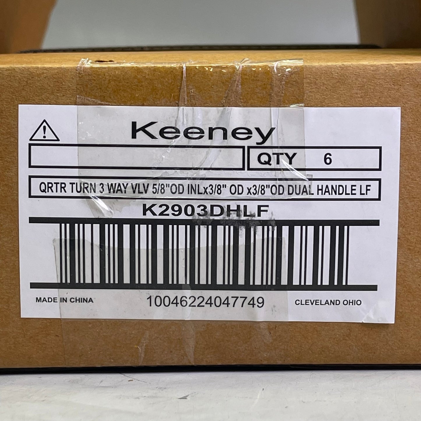 KEENEY Quarter Turn 3-Way Dual Shut-off Valve 5/8"OD x 3/8"OD x 3/8"OD K2903DHLF