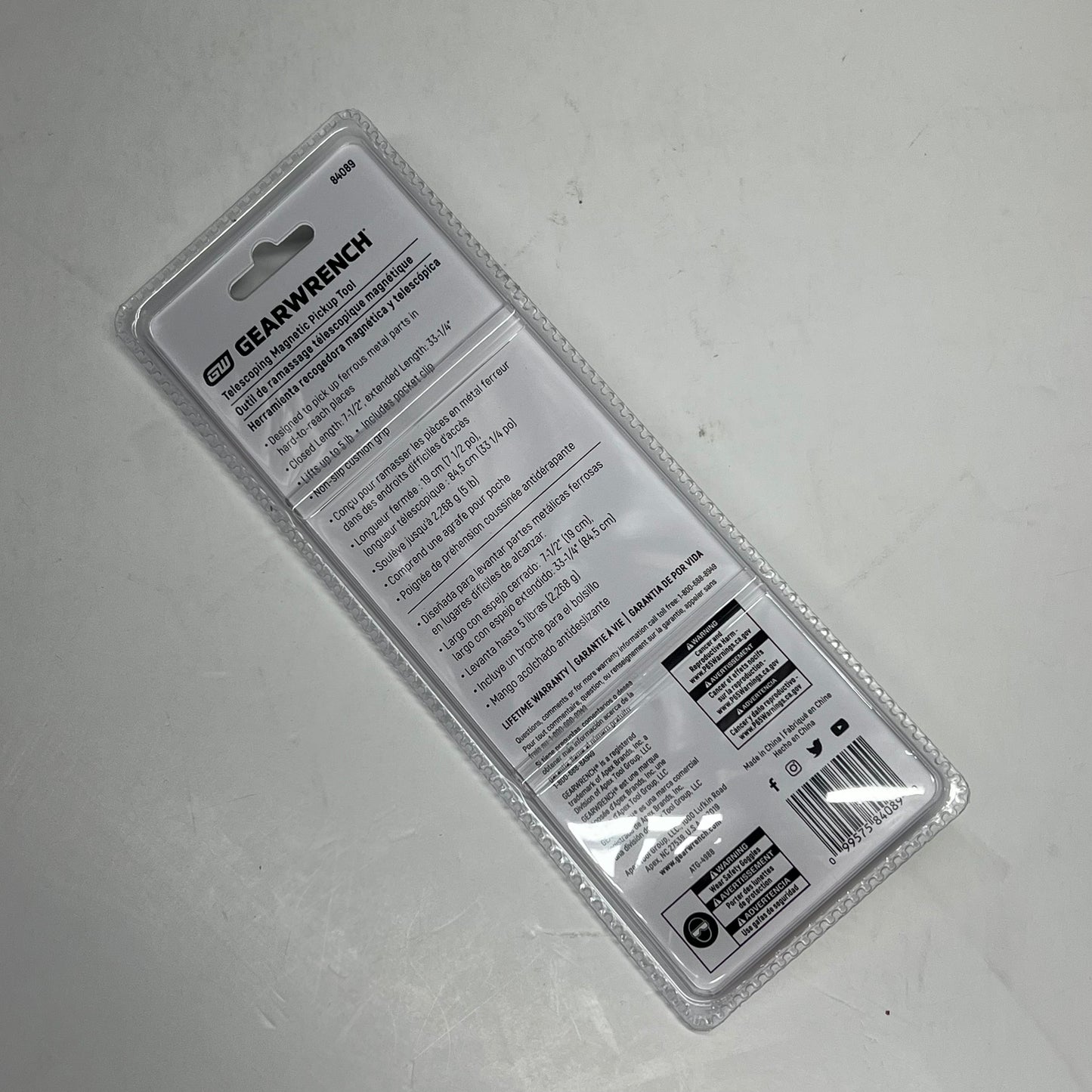 ZA@ GEAR WRENCH Telescoping Magnetic Pickup Tool 33-1/4" 5 lb. Cap 84089
