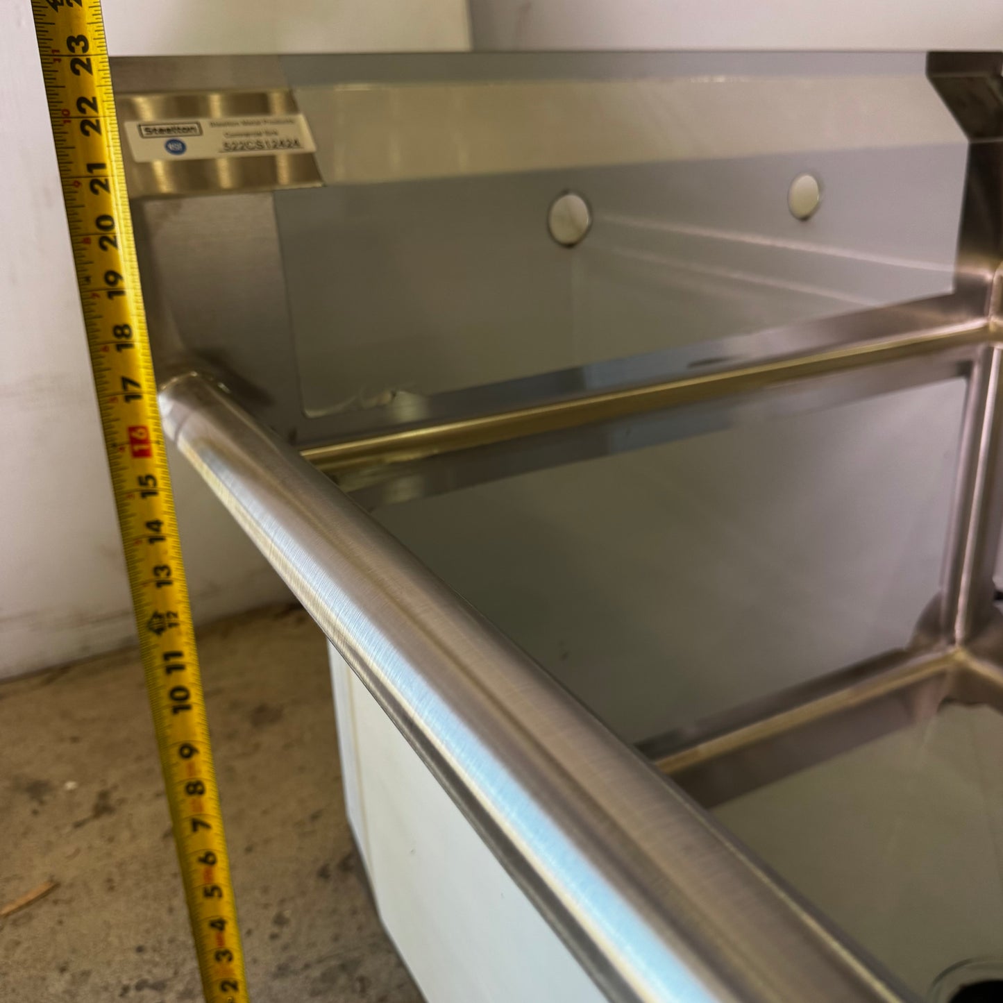 STEELTON Stainless Steel Sink 29"W x 30"L x 23"H Silver 522CS12424