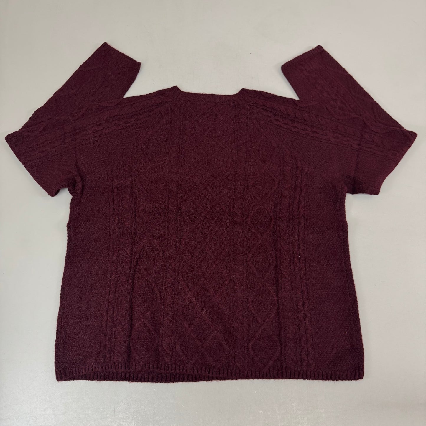 VINCE CAMUTO Cable Knit Sweater Women's Sz-S Wine SC2895