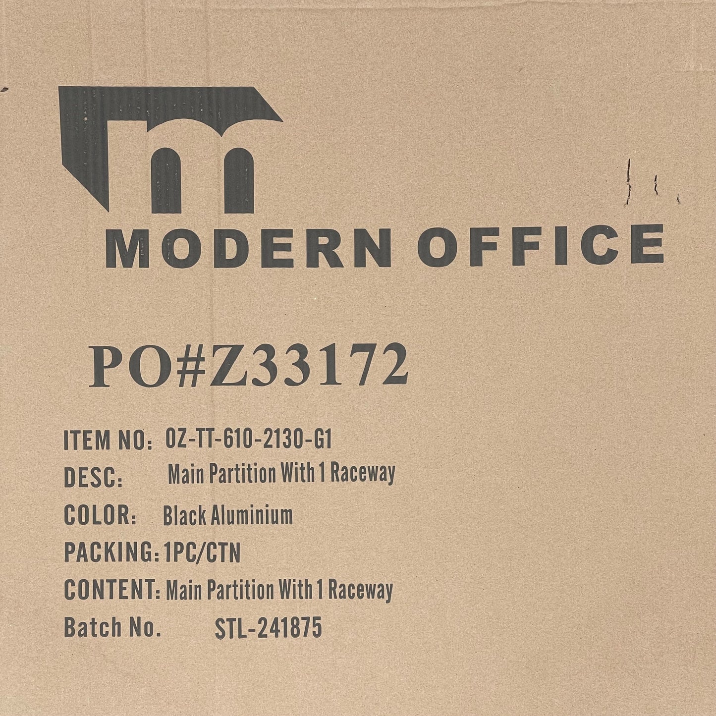 Z@ (11 Pack!) MODERN OFFICE Main Partitions W/ Raceway 7’x2’ Black & Clear