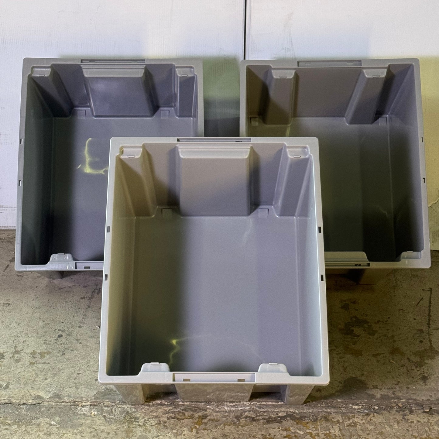 QUANTUM STORAGE SYSTEMS (3 PACK) Stack And Nest Container 19"W x 20"L x 13"H Grey SNT230GY