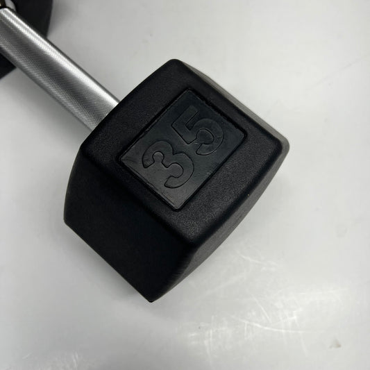 ZA@ TAG Metal & Rubber Dumbbells 35lbs Black/Chrome 1908
