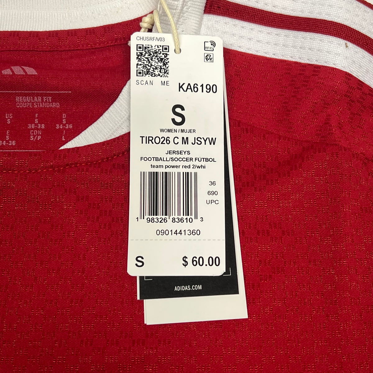 ADIDAS Trio26 Competition Match Day Jersey Women's Sz S Red/White KA6190