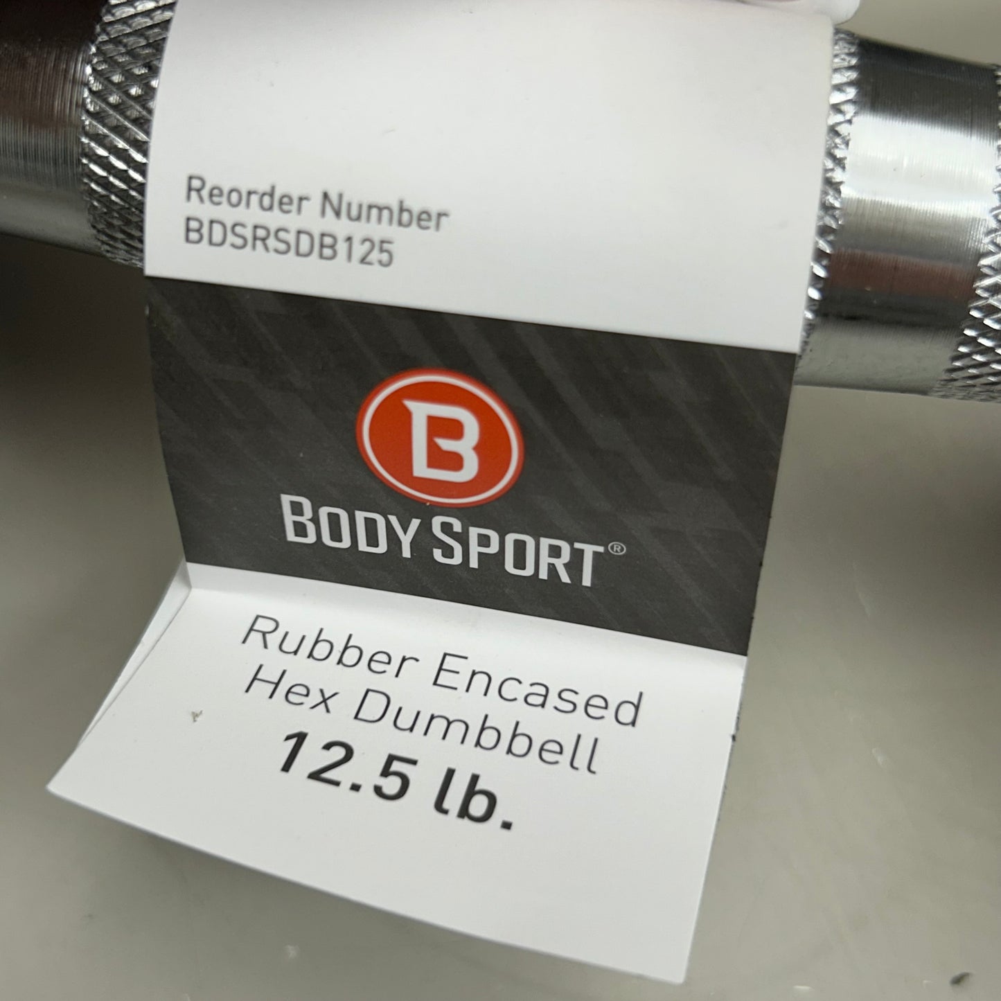BODY SPORT (2 Pack) Rubber Encased Hex Dumbells 12.5lbs Black BDSRSDB125