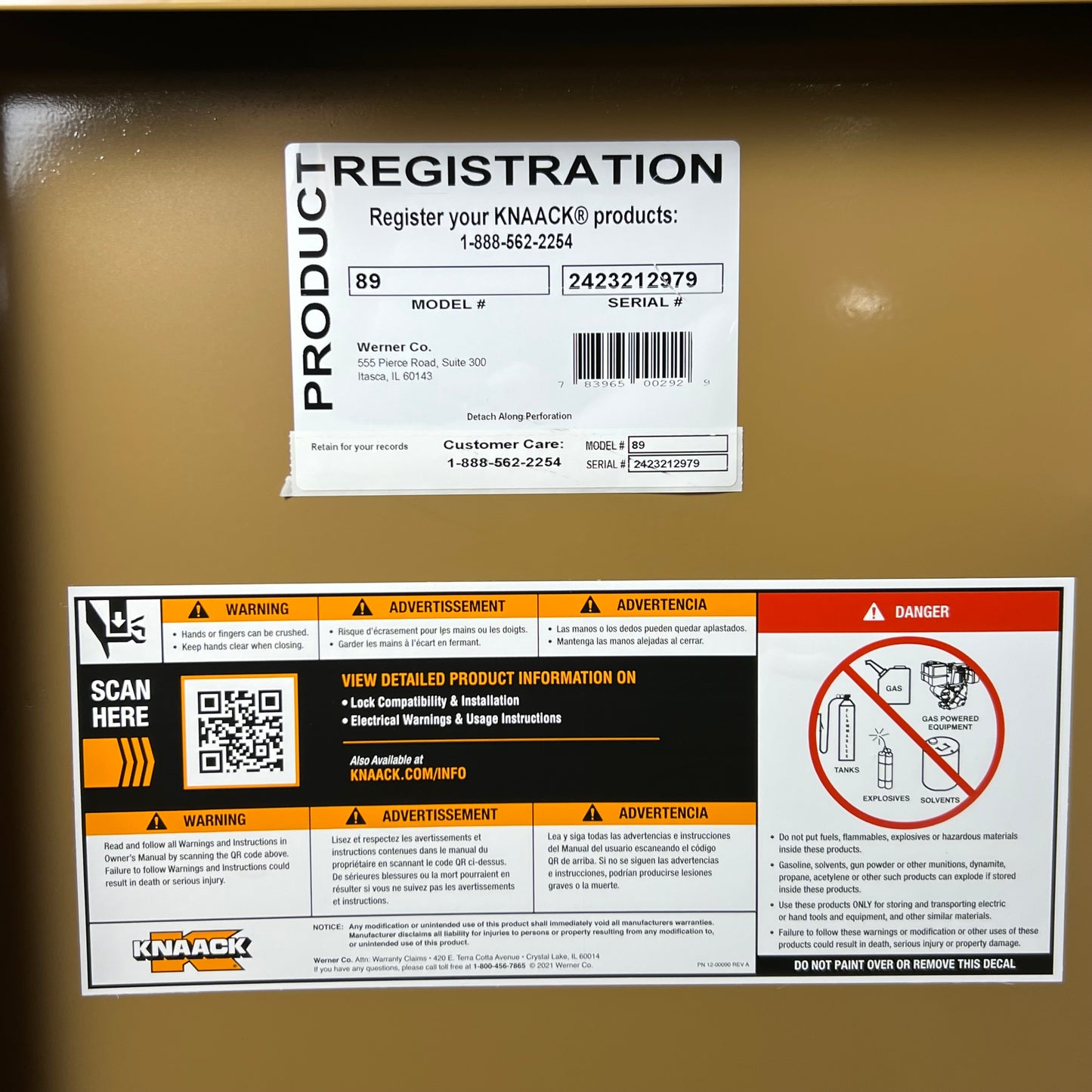 ZA@ KNAACK Storagemaster Jobsite Piano Box w/Junk Trunk Tool Box 89 Sz 61"L X 31"W X 50"H (New Other, Minor Cosmetic Damage) A