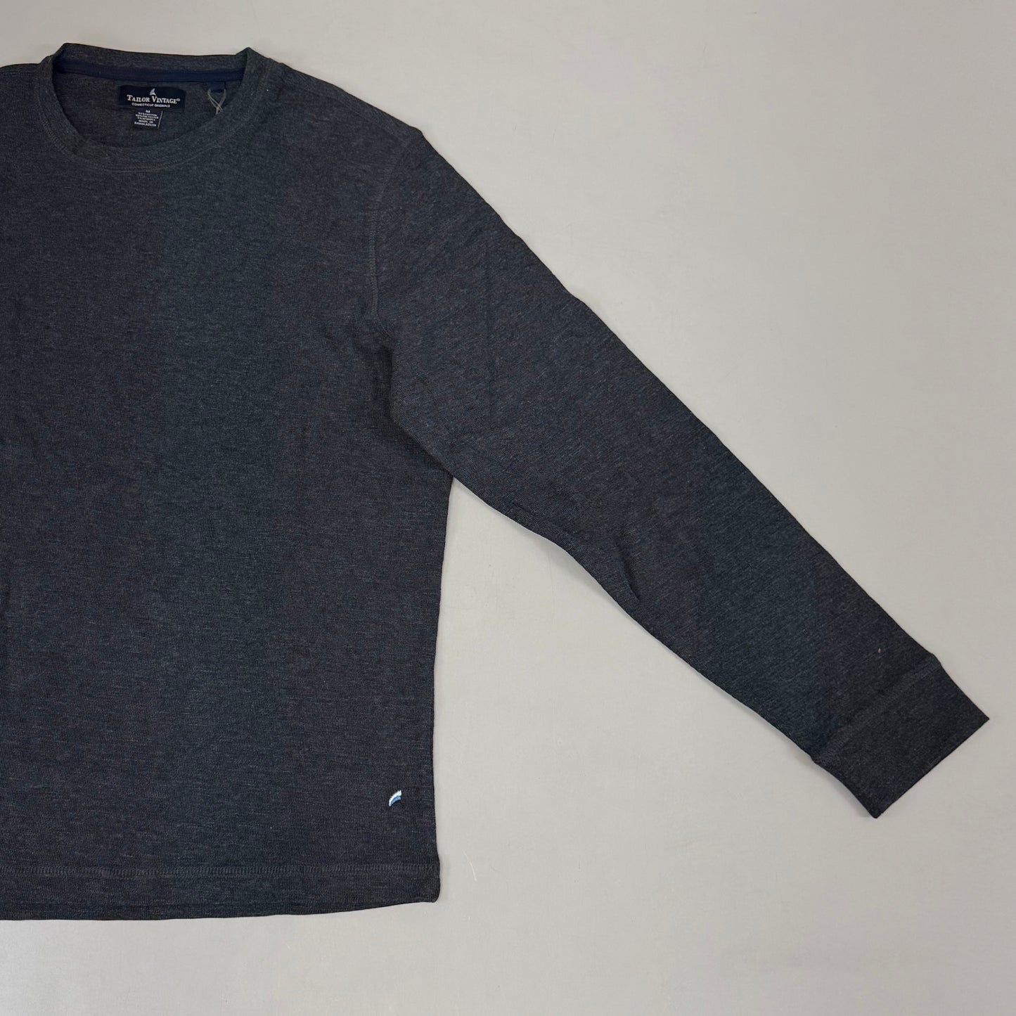 TAYLOR VINTAGE Airotec Long Sleeve Crewneck Weatherproof Shirt Men's M Charcoal Heather 9561P6145-CHR