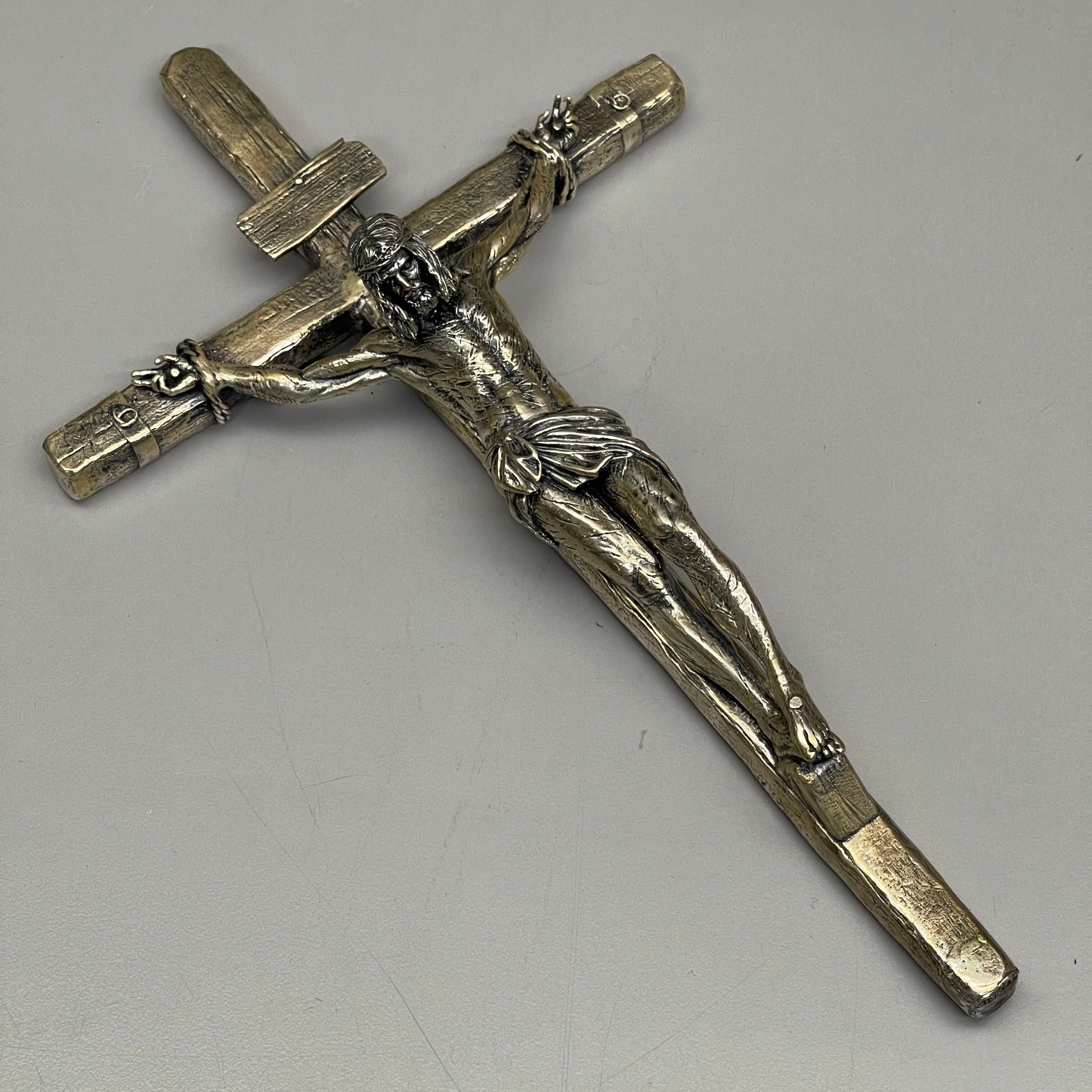 SILVER STATUES The Price He Paid XL 30+ Troy oz .925 Sterling Silver Jesus on the Cross Crucifix (New)
