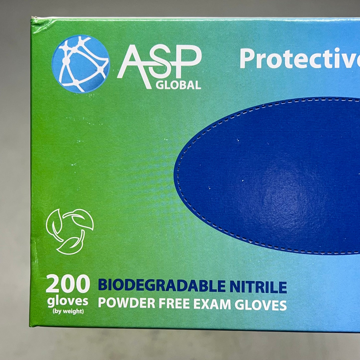 ASP GLOBAL(10 PACK, 200 EACH) Protective Fit Nitrile Bio Gloves Unisex Sz M Blue