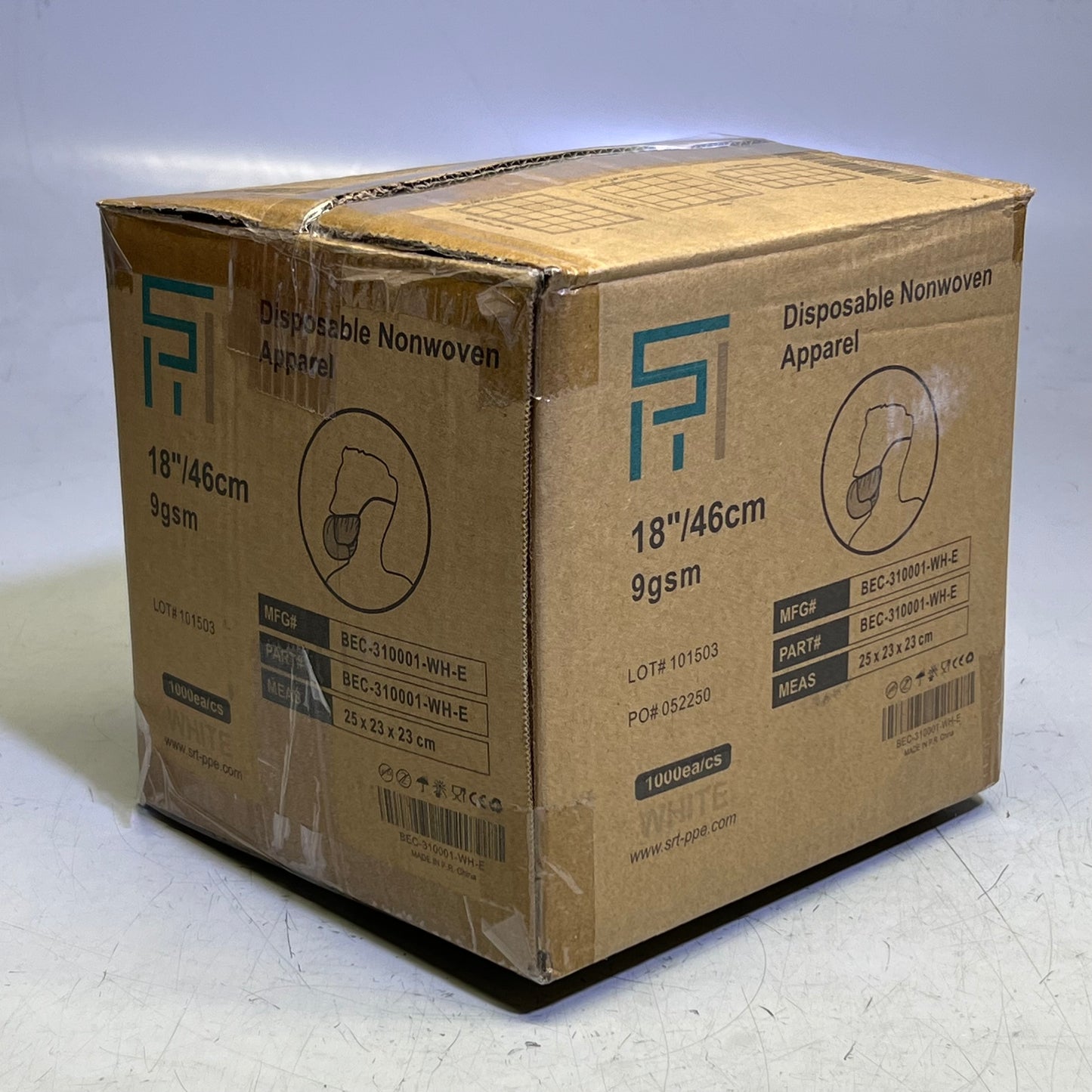 SRT (1000 Pcs) Disposable Face Masks 18", White BEC-310001-WH-E