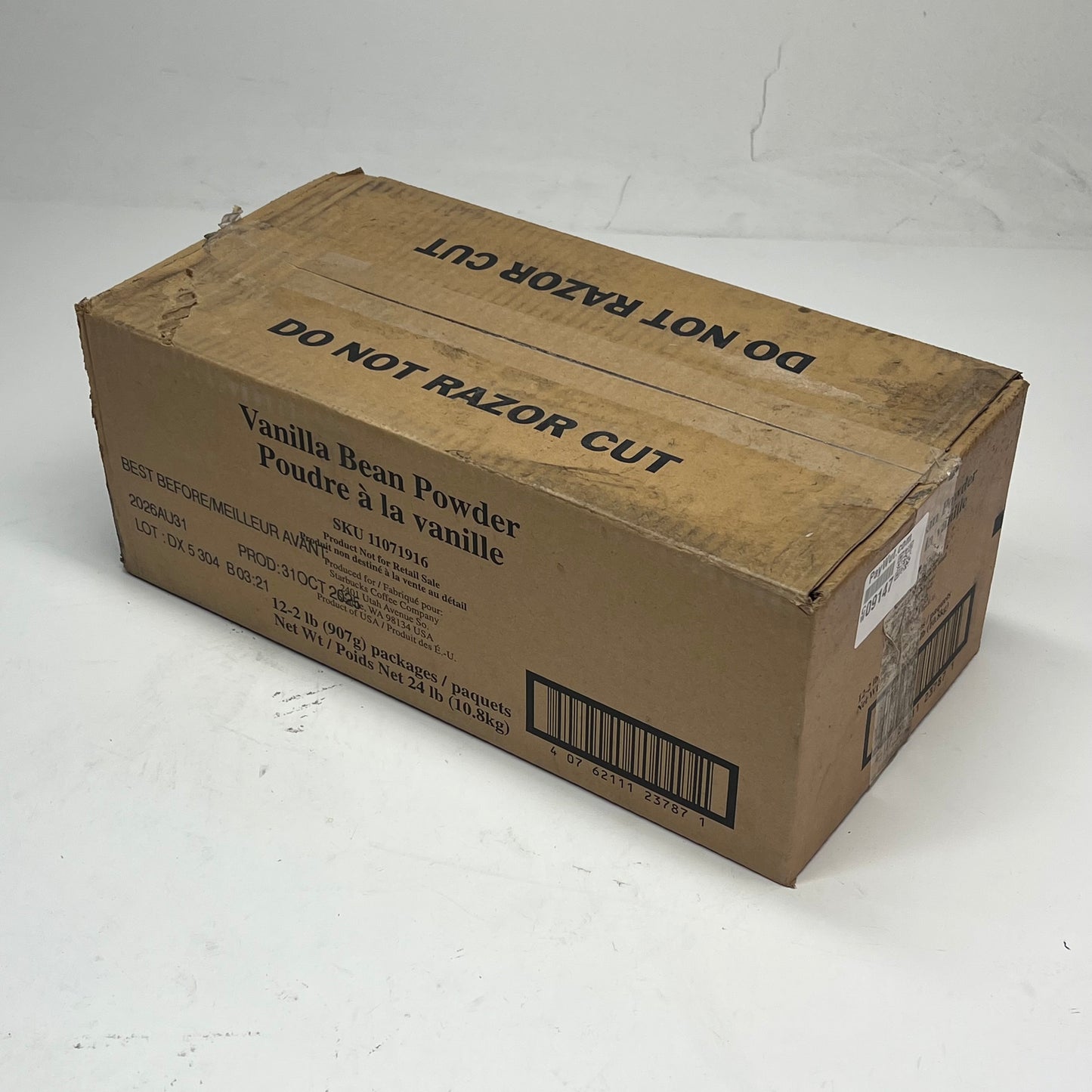 ZA@ STARBUCKS (12 PACK) Vanilla Bean Powder 2 Lb White BB 08/26