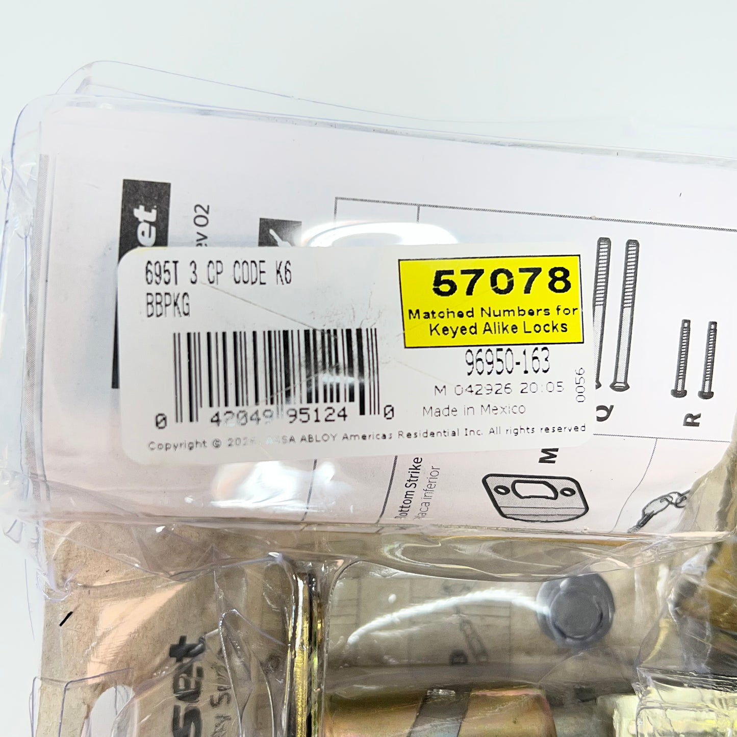 KWIKSET Tylo Deadbolt & Entry Door Knob  1-3/4 in Polished Brass 96950-163 (As-Is)