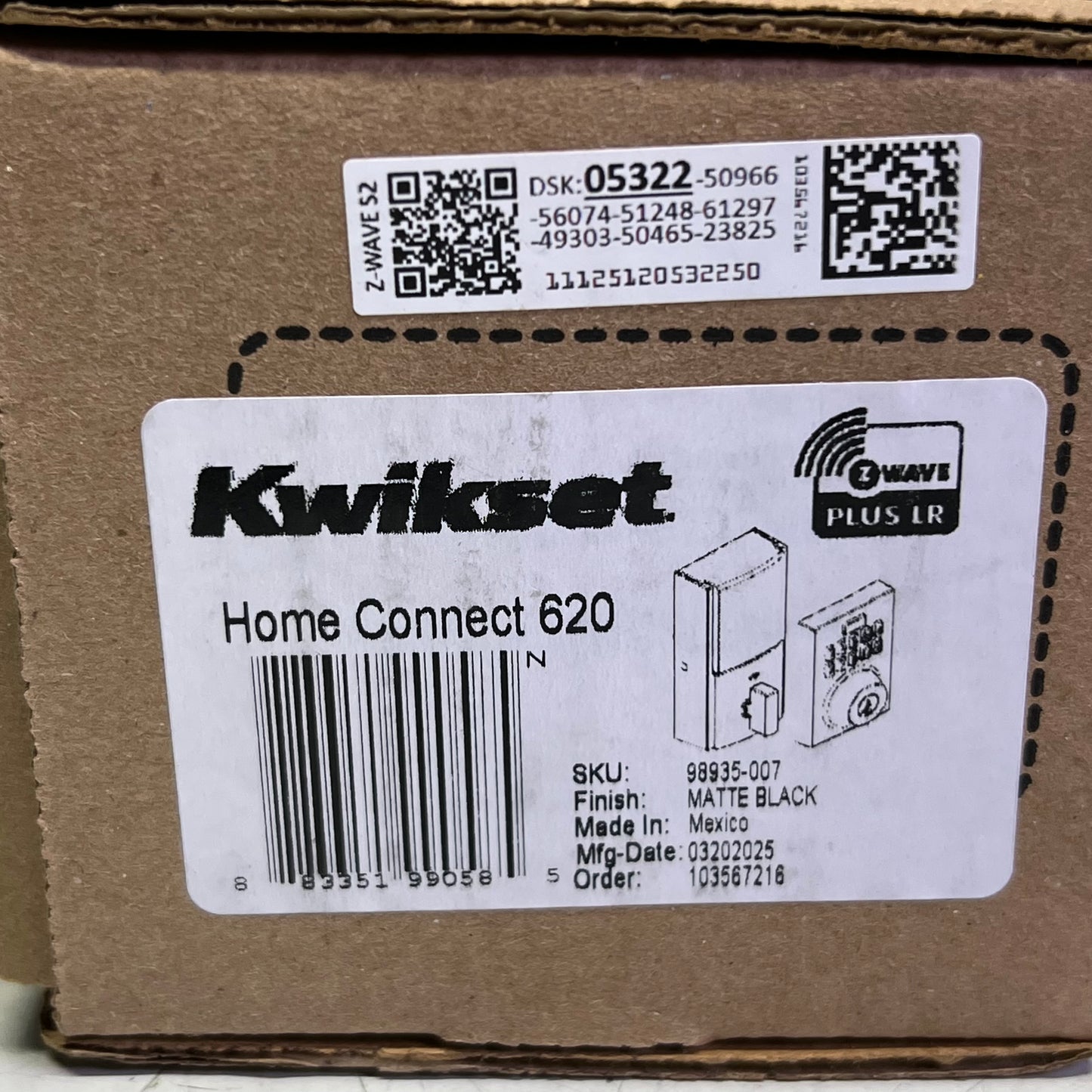 KWIKSET Home Connect 620 Contemporary Keypad Smart Lock with Z-Wave 700 Long Range 98935-007