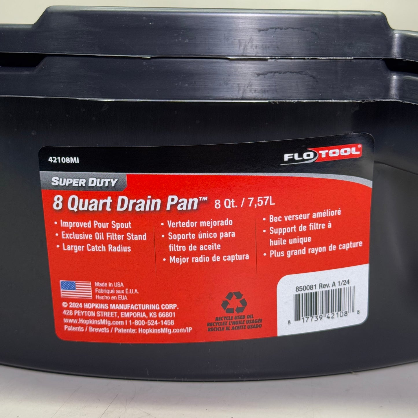 FLOTOOL (12 PACK) 8 Quart Drain Pan Sz 16.5” L x 15” W x 4” H, Black 42108MI