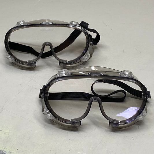 SAS SAFETY CORP (2 PACK) Chemical Splash Safety Goggles Black Frame /Clear Lens 5109