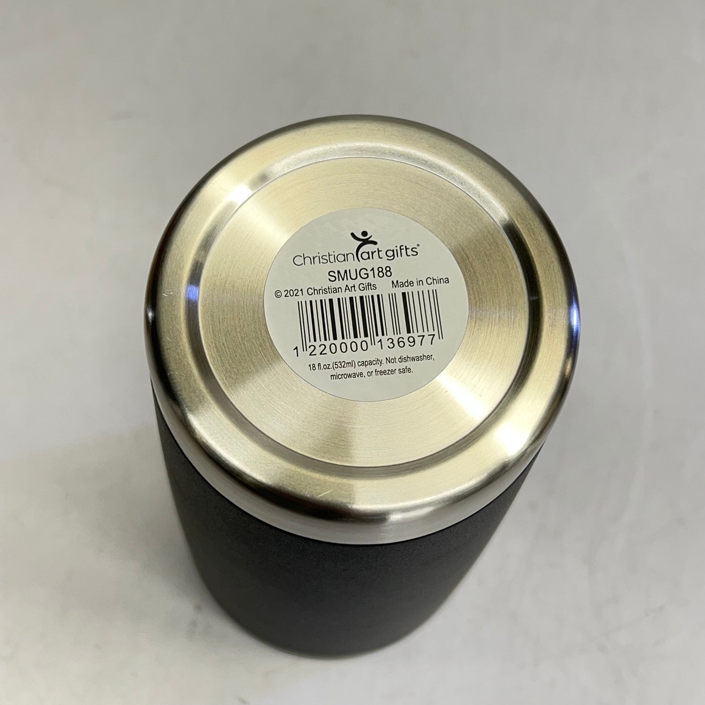 CHRISTIAN ART GIFTS Be Strong in the Lord Stainless Steel Mug 18oz Black SMUG188