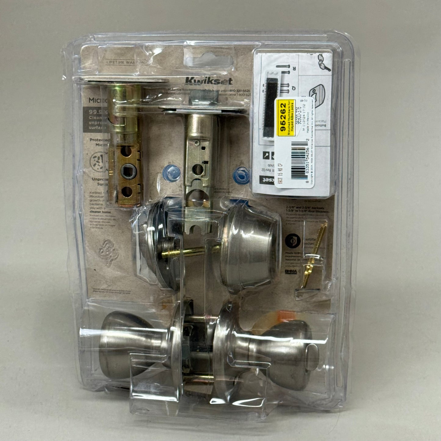 KWIKSET Tylo Door Knob & Single Cylinder Deadbolt Set(New Other) Satin Nickel 96900-376
