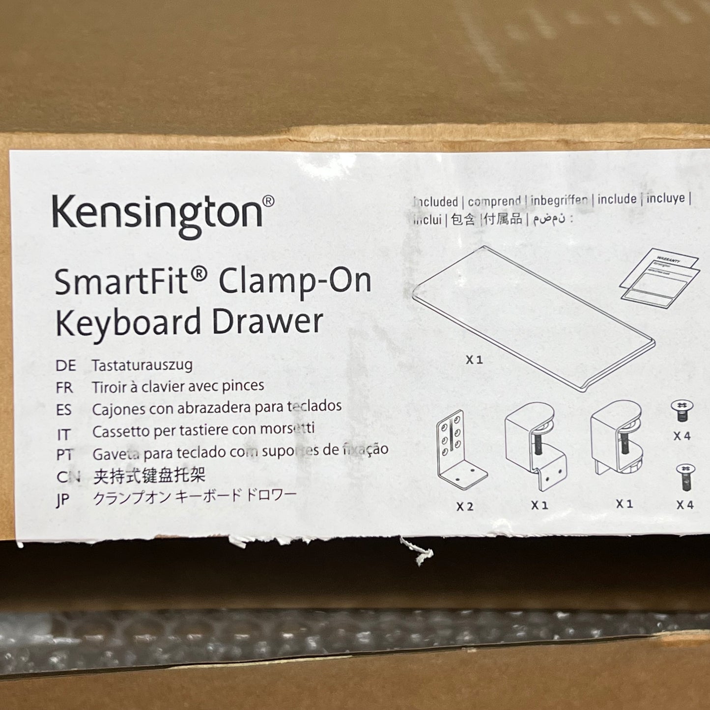SMARTFIT Clamp-On Keyboard Drawer Smooth Moving Adjustable Black K55407WW