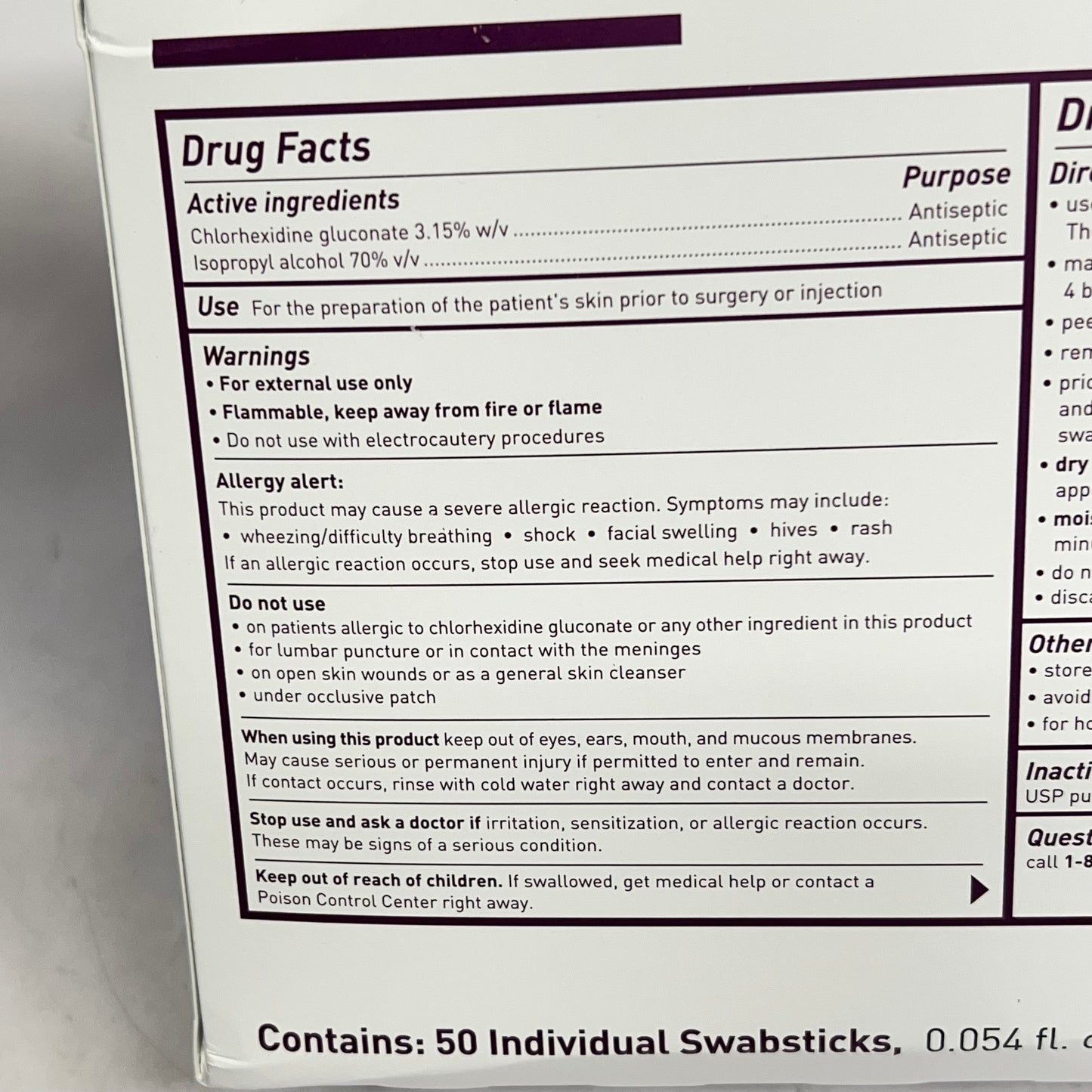 PDI Prevantics Swabsticks 2-Sided S40750 50 Pack Distressed Packaging