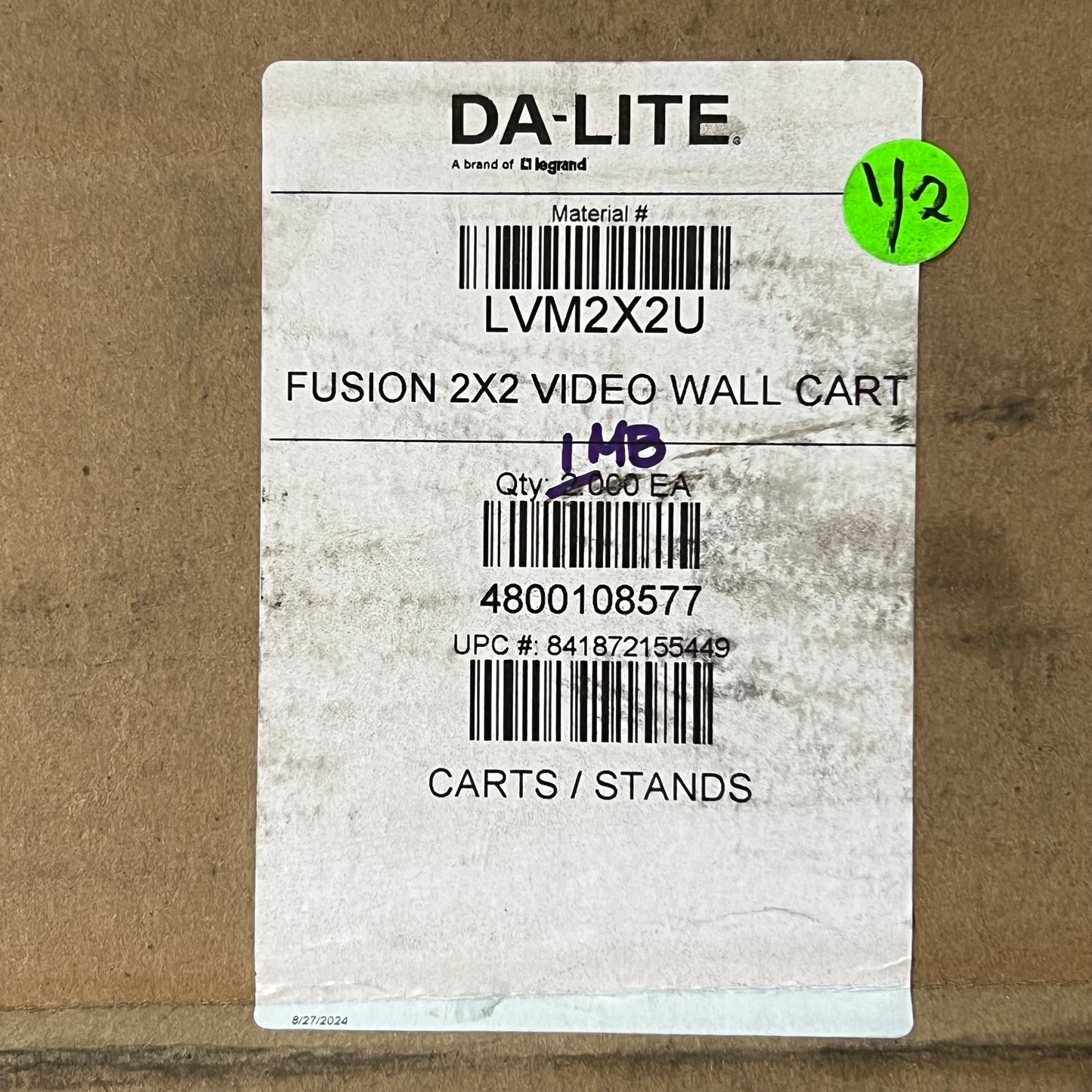 FUSION 2 x 2 Video Wall Cart LVM2X2U (Qty: 1, 179Lbs) (New Other, Distressed Box)