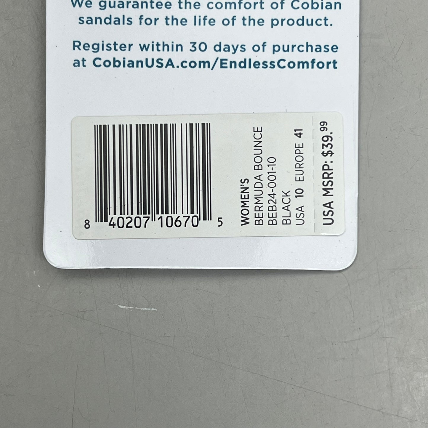 COBIAN Bermuda Bounce Sporty Style EVA Outsole Sandals Women's Sz 10, EU 41 Black BEB24-001-10