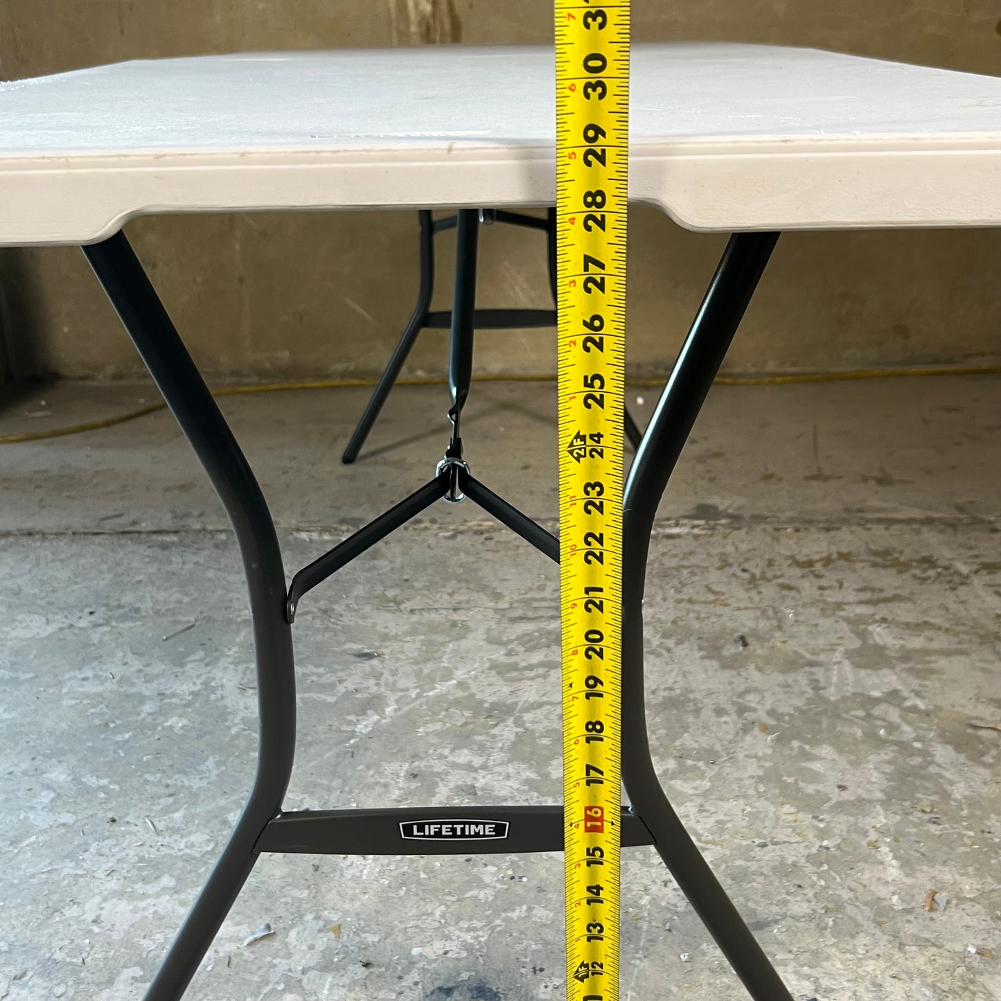 ZA@ LIFETIME 6 Feet Foldable Table with Built in Handle & Steel Legs (Minor Damage)