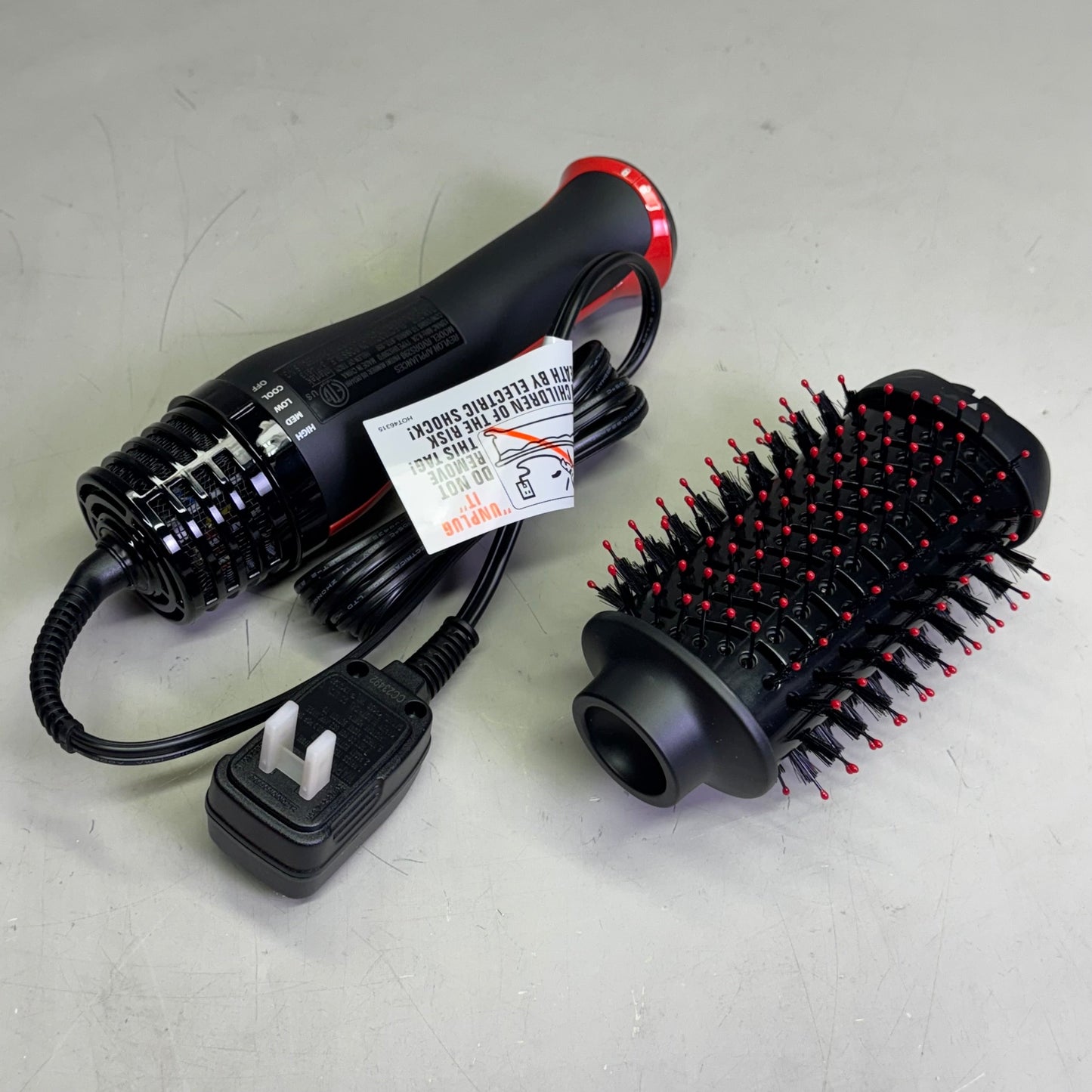 ZA@ REVLON One-Step Plus Hair Dryer and Volumizer 12.5"L, Red & Black RVDR5298 A