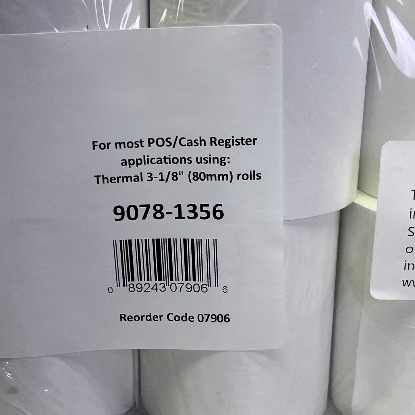 ZA@ (50 PACK) Thermal Paper Receipt Rolls  3-1/8" x 230' White 9078-1356