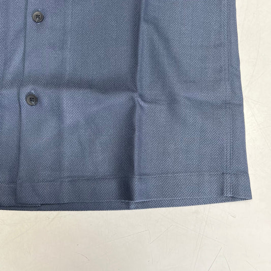 RW & CO Short-sleeve Herringbone Shirt W/ Camp Collar Men's Sz XS Blue 485793