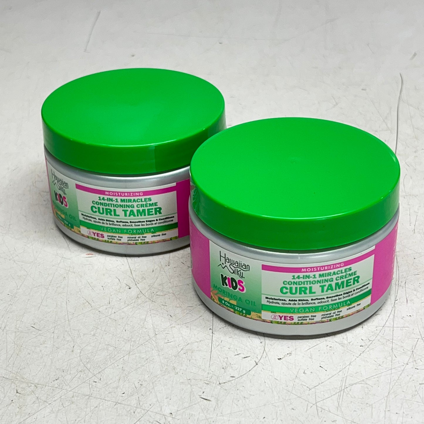 HAWAIIAN SILKY KIDS (2 PACK) Moringa Oil 14-in-1 Curl Tamer Crème 8oz LAB10040