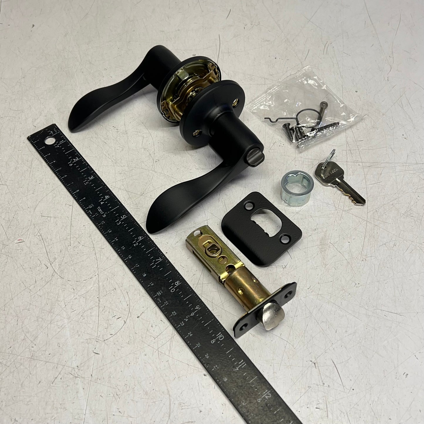 KWIKSET Safe Lock Layton Entry Levers  Adjust Backset Matte Black 9SL50000-124